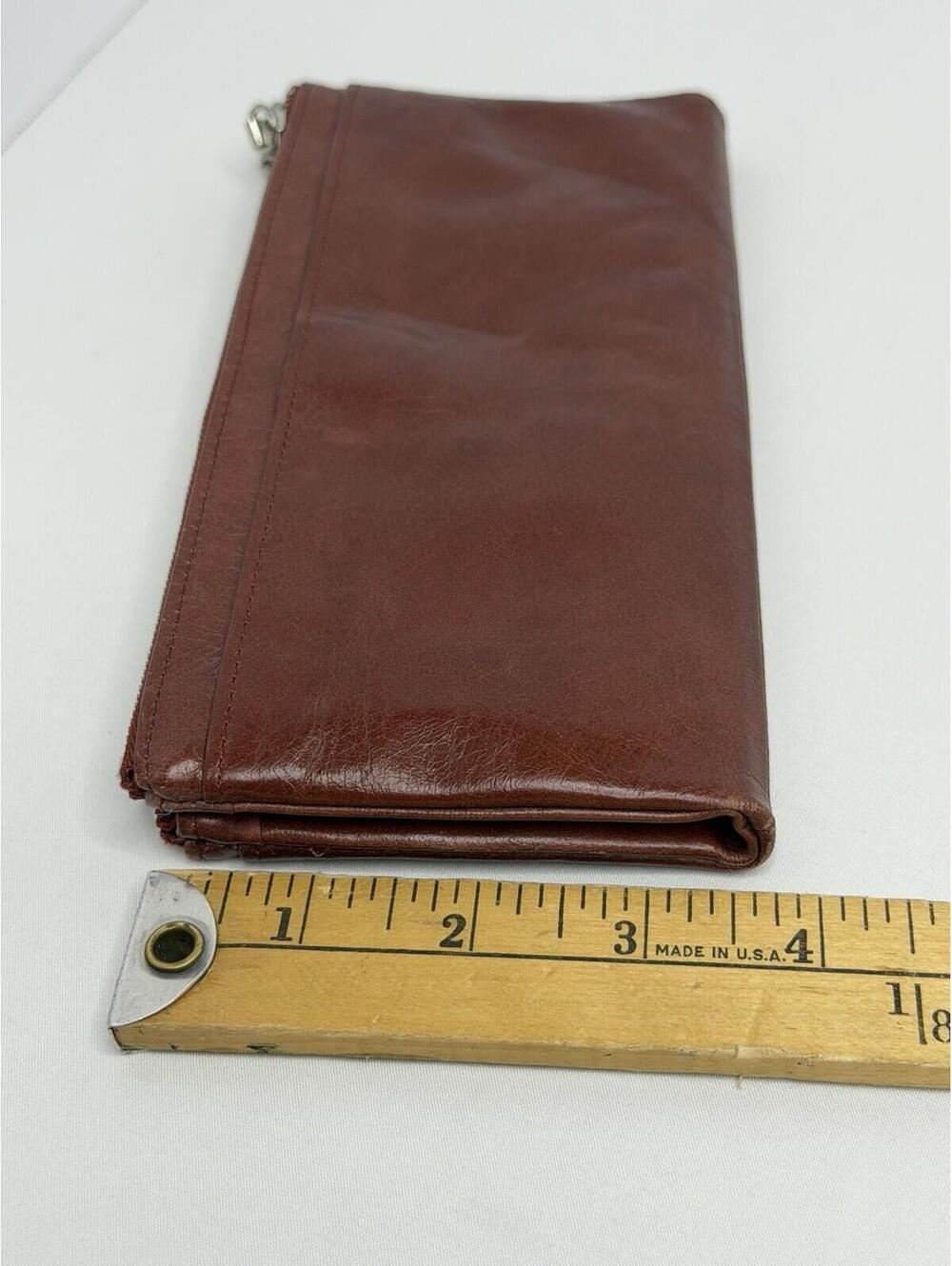 HOBO International TAYLOR Burgundy Leather Magnetic Bi-Fold Clutch Wallet P144 - Picture 13 of 15